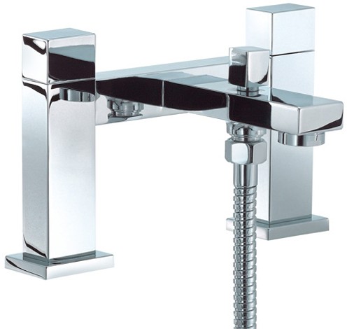 Larger image of Mayfair Blox Bath Shower Mixer Tap With Shower Kit (Chrome).