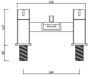 Technical image of Mayfair Dream Waterfall Basin & Bath Shower Mixer Tap Set (Free Shower Kit).