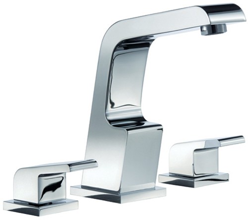 Larger image of Mayfair Garcia 3 Tap Hole Basin Mixer Tap With Click-Clack Waste (Chrome).