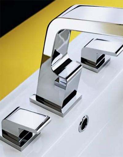 Example image of Mayfair Garcia 3 Tap Hole Basin Mixer Tap With Click-Clack Waste (Chrome).