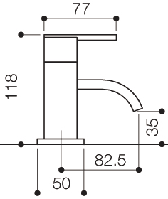 Technical image of Mayfair Ice Fall Lever Bath Taps (Pair, Chrome).