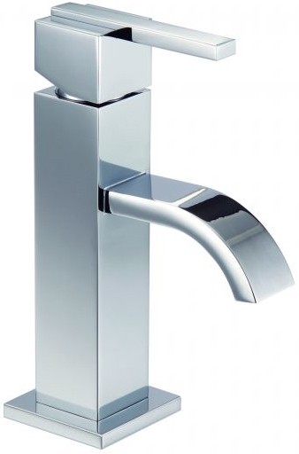 Larger image of Mayfair Ice Fall Lever Cloakroom Mono Basin Mixer Tap, 164mm High.