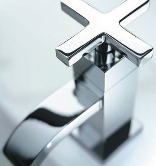 Example image of Mayfair Ice Fall Cross Bath Taps (Pair, Chrome).