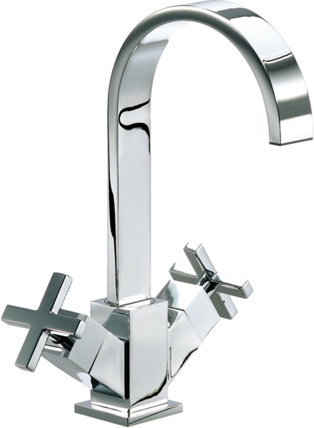 Larger image of Mayfair Ice Fall Cross Mono Basin Mixer Tap (Chrome).