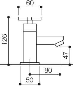 Technical image of Mayfair Ice Quad Cross Bath Taps (Pair, Chrome).