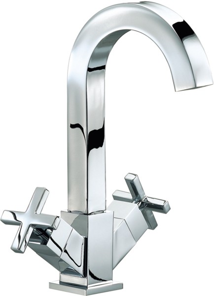 Larger image of Mayfair Ice Quad Cross Mono Basin Mixer Tap With Pop Up Waste (Chrome).