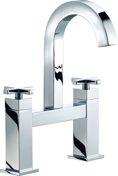 Larger image of Mayfair Ice Quad Cross Bath Filler Tap (High Spout, Chrome).