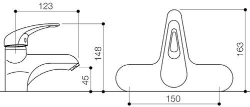 Technical image of Mayfair Jet Bath Filler Tap (Chrome).