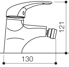 Technical image of Mayfair Jet Mono Bidet Mixer Tap With Pop Up Waste (Chrome).