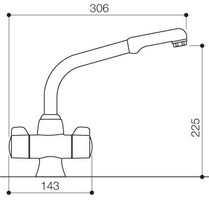 Technical image of Mayfair Kitchen Bristol Monoblock Kitchen Tap With Swivel Spout (Chrome).