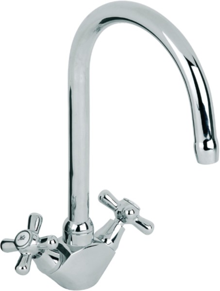 Larger image of Mayfair Kitchen Nostalgia Monoblock Kitchen Tap With Swivel Spout (Chrome).