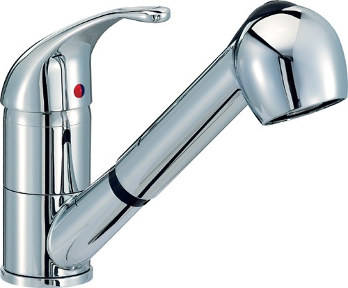 Larger image of Mayfair Kitchen Titan Monoblock Kitchen Tap With Pull Out Rinser (Chrome).