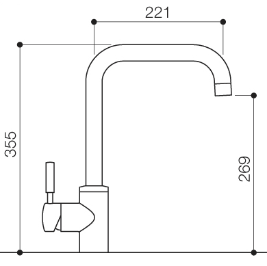 Technical image of Mayfair Kitchen Roma Monoblock Kitchen Tap With Swivel Spout (Chrome).