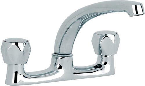 Larger image of Mayfair Kitchen Alpha Deck Sink Mixer Tap With Swivel Spout (Chrome).