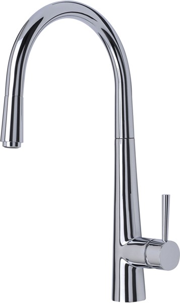 Larger image of Mayfair Kitchen Palazzo Kitchen Tap With Pull Out Rinser (Chrome).