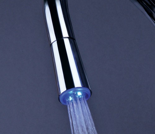 Example image of Mayfair Kitchen Palazzo Glo Kitchen Tap, Pull Out LED Rinser (Chrome).