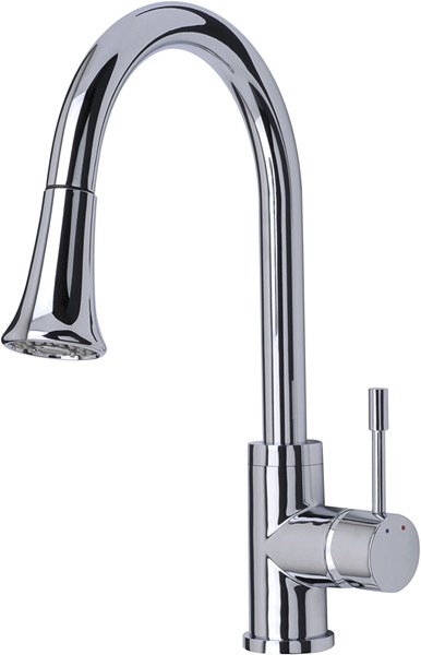 Larger image of Mayfair Kitchen Shine Kitchen Tap, Multi Mode Pull Out Rinser (Chrome).