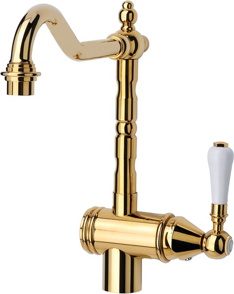 Larger image of Mayfair Kitchen Rustique Traditional Kitchen Tap With Swivel Spout (Gold).