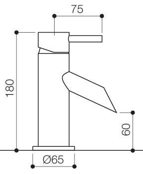 Technical image of Mayfair Liu Mono Basin Mixer Tap With Pop-Up Waste (Chrome).