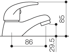 Technical image of Mayfair Orion Basin Taps (Pair, Chrome).