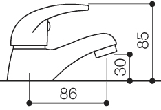 Technical image of Mayfair Orion Bath Taps (Pair, Chrome).