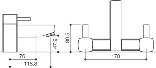 Technical image of Mayfair QL Bath Filler Tap (Chrome).