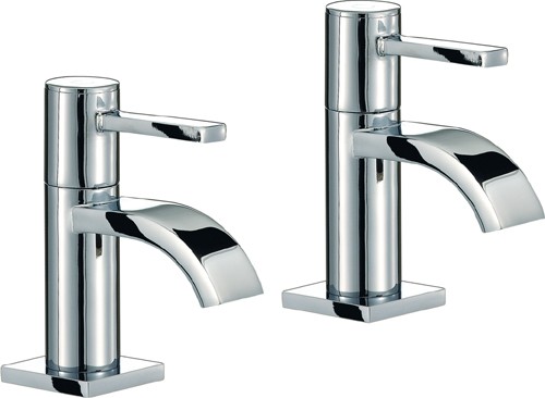 Larger image of Mayfair Wave Basin Taps (Pair, Chrome).