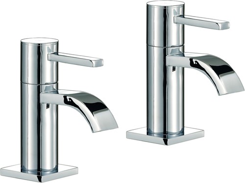 Larger image of Mayfair Wave Bath Taps (Pair, Chrome).