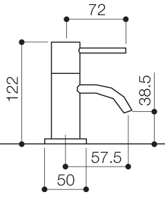 Technical image of Mayfair Wave Bath Taps (Pair, Chrome).