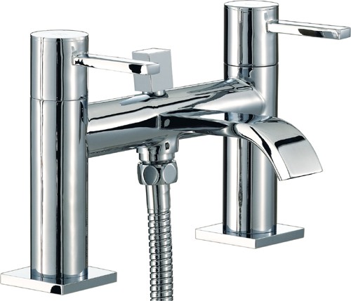 Larger image of Mayfair Wave Bath Shower Mixer Tap With Shower Kit (Chrome).