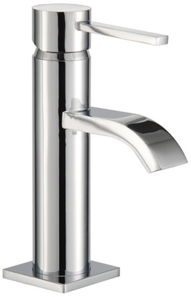 Larger image of Mayfair Wave Cloakroom Mono Basin Mixer Tap (156mm High, Chrome).