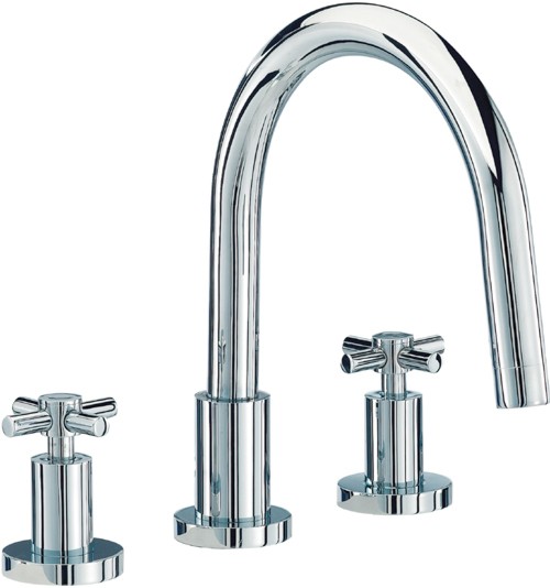 Larger image of Mayfair Series C 3 Tap Hole Basin Mixer Tap With Pop-Up Waste (Chrome).