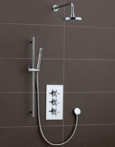 Example image of Mayfair Series X Triple Thermostatic Shower Valve Set With Shower Kit.