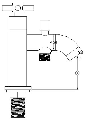 Technical image of Mayfair Series D Bath Shower Mixer Tap With Shower Kit (Chrome).