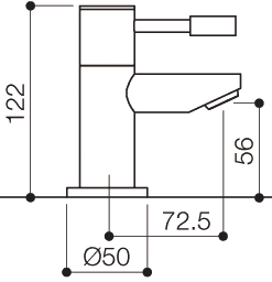 Technical image of Mayfair Series F Bath Taps (Pair, Chrome).