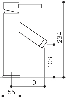 Technical image of Mayfair Series N Basin Mixer Tap, Freestanding, 234mm High (Chrome).