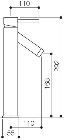 Technical image of Mayfair Series N Basin Mixer Tap, Freestanding, 292mm High (Chrome).