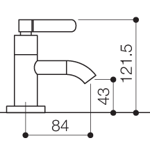 Technical image of Mayfair Stic Basin Taps (Pair, Chrome).
