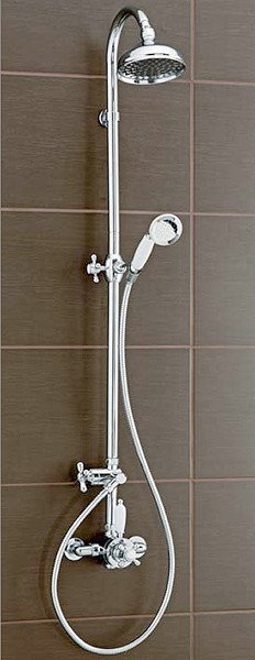 Larger image of Mayfair Traditional Thermostatic Shower Set With Valve, Riser & Head.