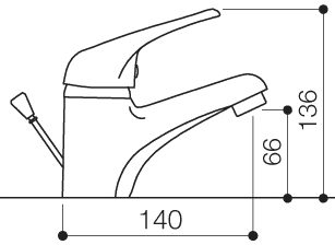 Technical image of Mayfair Titan Mono Basin Mixer Tap With Pop Up Waste (Chrome).