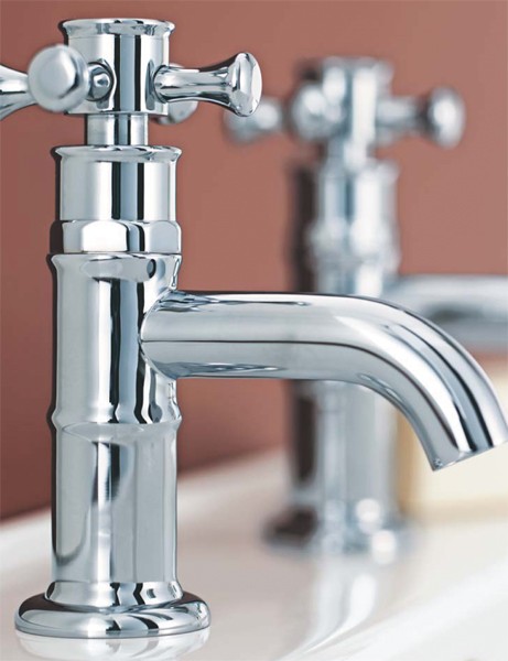 Example image of Mayfair Tait Cross Basin Taps (Pair, Chrome).