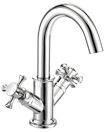 Larger image of Mayfair Tait Cross Mono Basin Mixer Tap With Pop-Up Waste (Chrome).