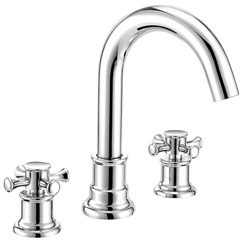 Larger image of Mayfair Tait Cross 3 Tap Hole Bath Filler Tap (Chrome).