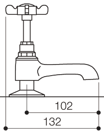 Technical image of Mayfair Westminster Basin Taps (Pair, Chrome).