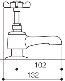 Technical image of Mayfair Westminster Bath Taps (Pair, Chrome).