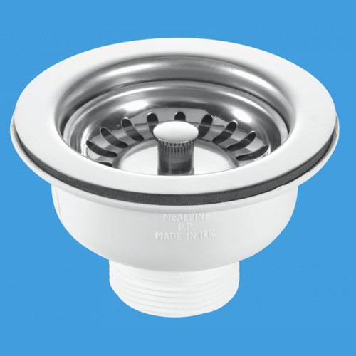 Larger image of McAlpine Wastes 1 1/2" x 113mm Flange Basket Strainer Sink Waste.