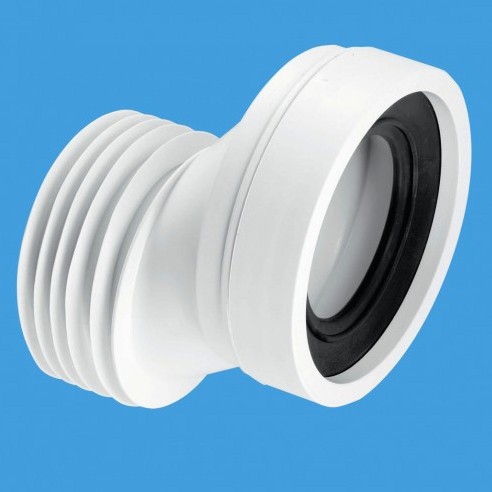 Larger image of McAlpine Plumbing WC 4"/110mm Offset Rigid Toilet Pan Connector.
