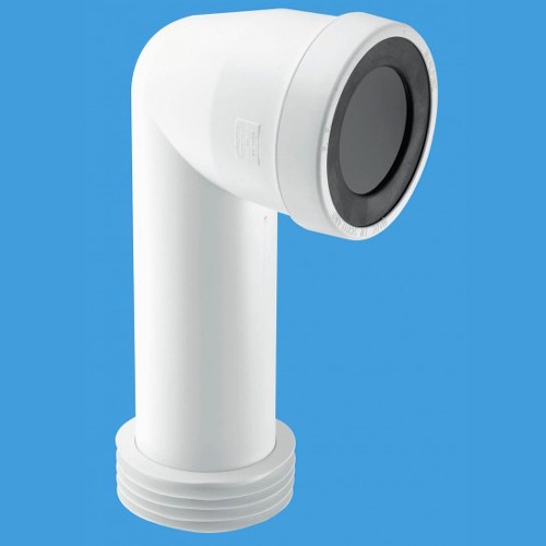 Larger image of McAlpine Plumbing WC 4"/110mm 90 Degree Toilet Pan Adjustable Connector.