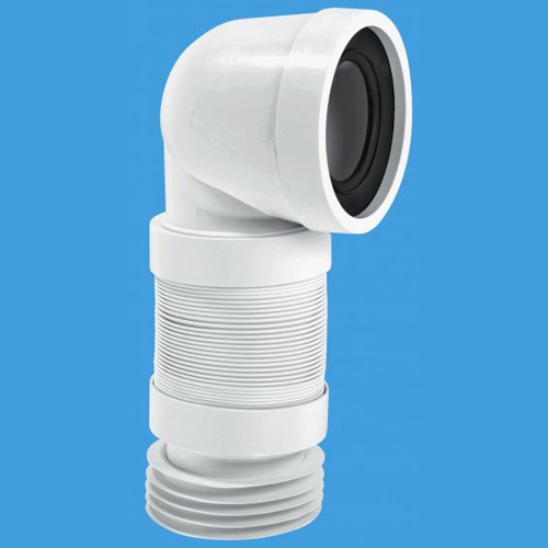 Larger image of McAlpine Plumbing WC 4"/110mm 90 Degree Toilet Pan Extendable Connector.