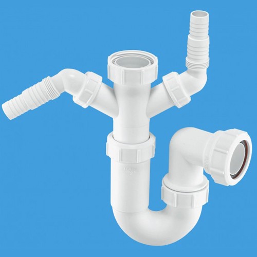 Larger image of McAlpine Plumbing 1 1/2" Sink Trap With Twin 135 Swivel Nozzles.